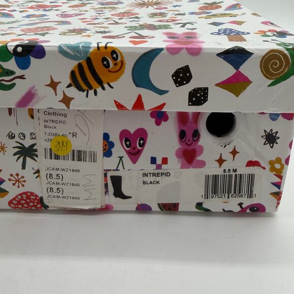 Jeffrey Campbell Intrepid Black Kitten Heel Size Zip Square Toe Tall Boots 8.5 - Picture 8 of 8